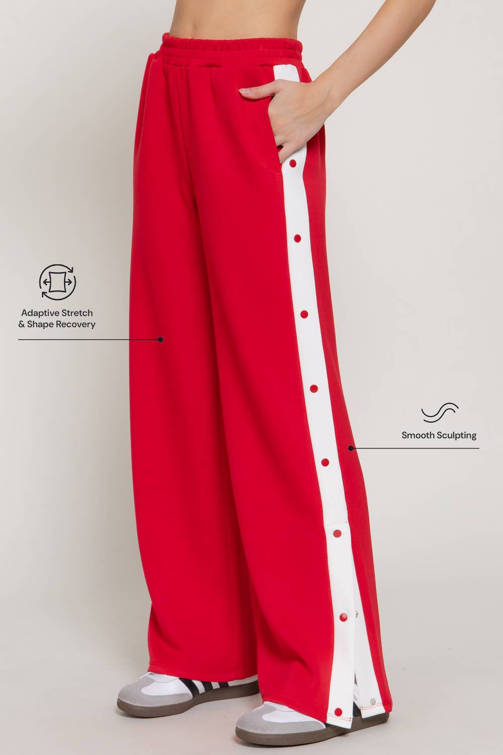 Soft Modal Scuba Side Contrasting Panels Straight Pants