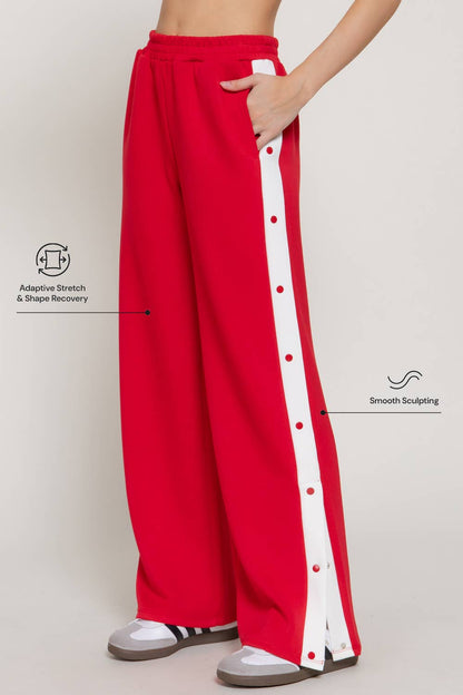 Soft Modal Scuba Side Contrasting Panels Straight Pants