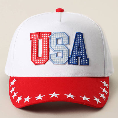 USA Letter Patch Star Brim Trucker Baseball Cap