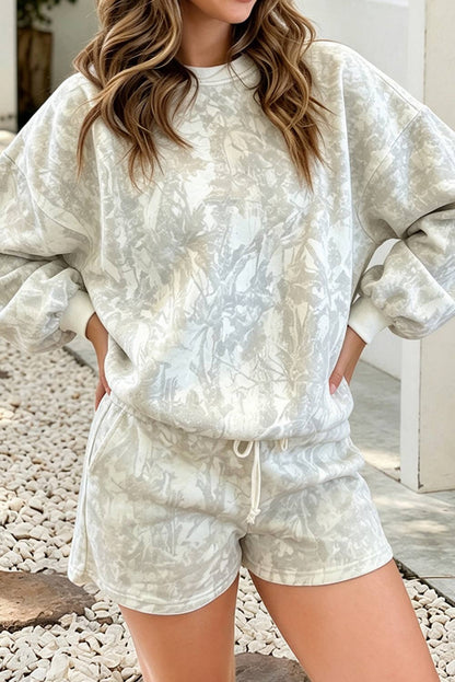 LDC Woodland  Camouflage Long Sleeve Top and Shorts Set