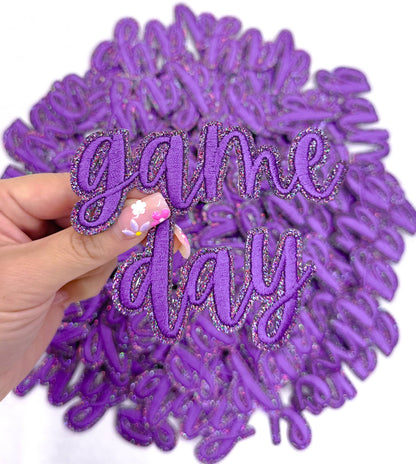 Purple sticker adhesive game day clear stadium bag patch