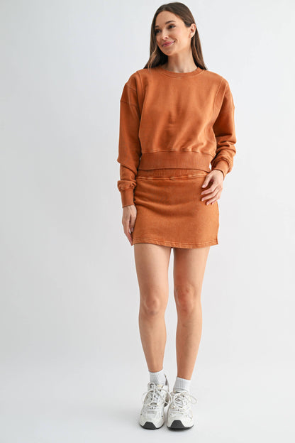 Mineral Wash Luxe Cropped Sweatshirt