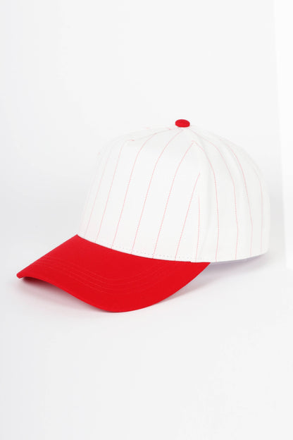 Pinstripe Two-Tone Baseball Cap