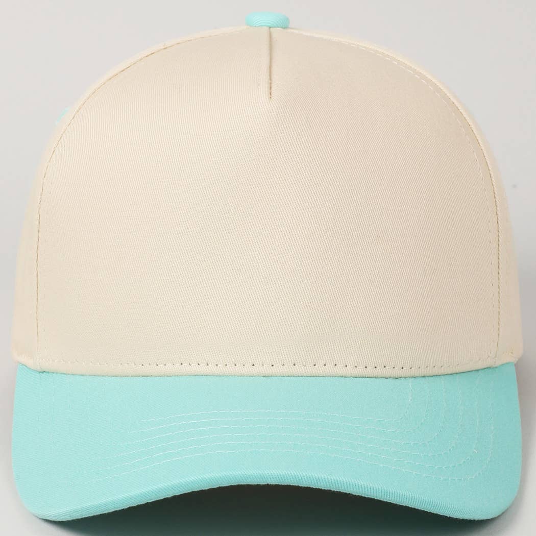 Kids Plain Two Tone Canvas Cotton Baseball Cap