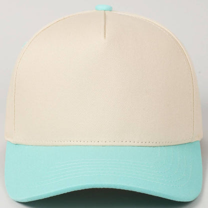 Kids Plain Two Tone Canvas Cotton Baseball Cap
