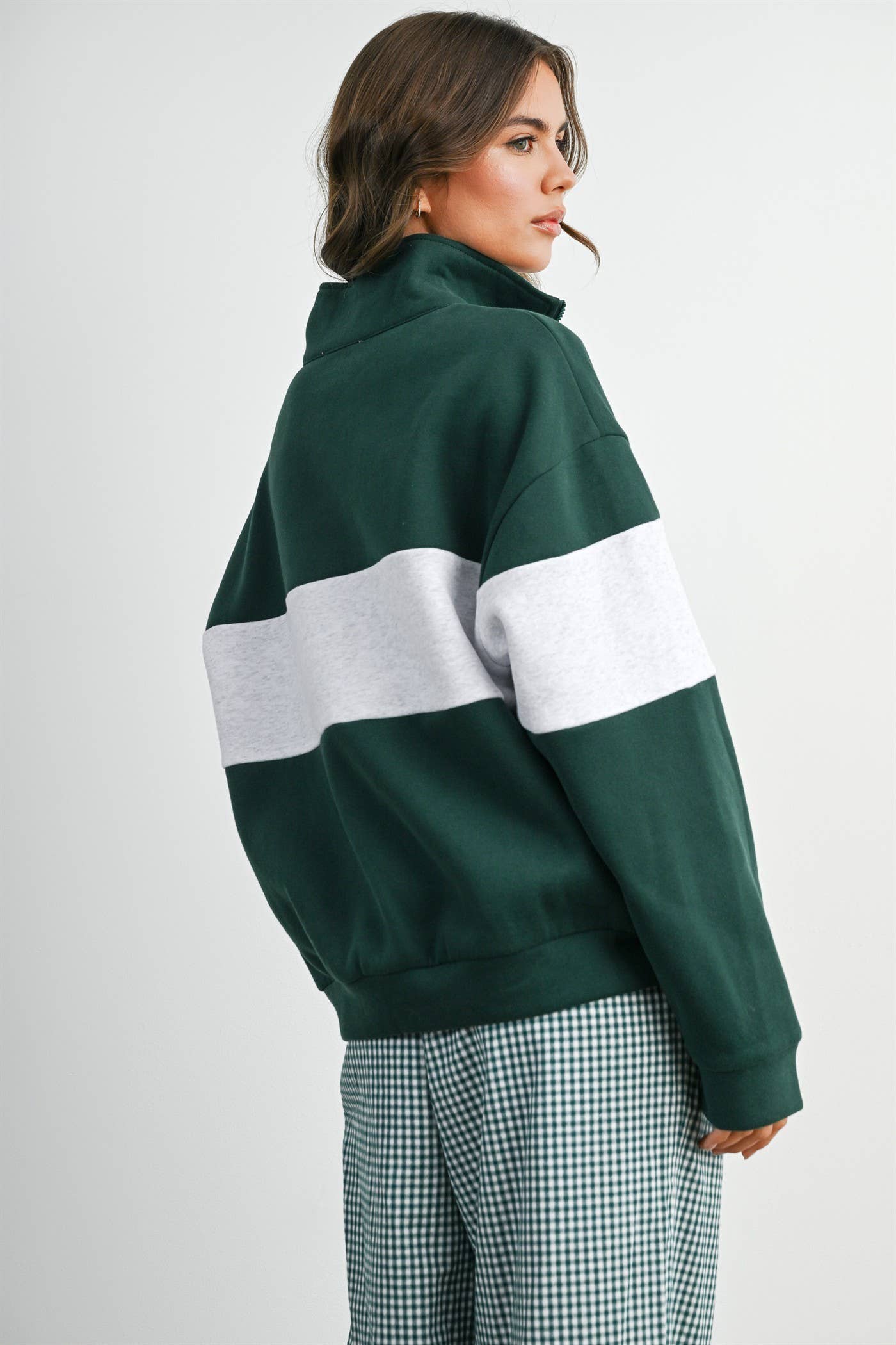 Colorblock Quarter-Zip Sweatshirt-BMT8510