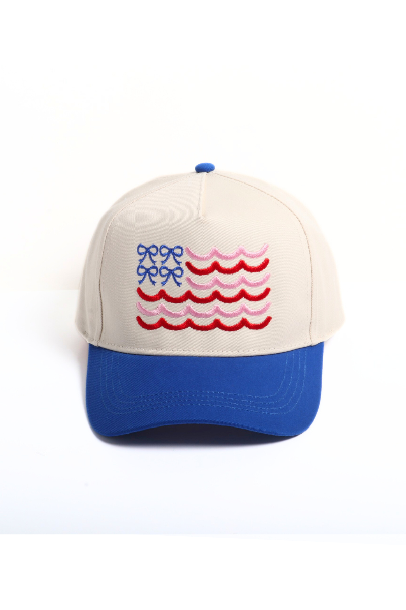 Bow American USA Flag 5 Panel Two Tone Caps