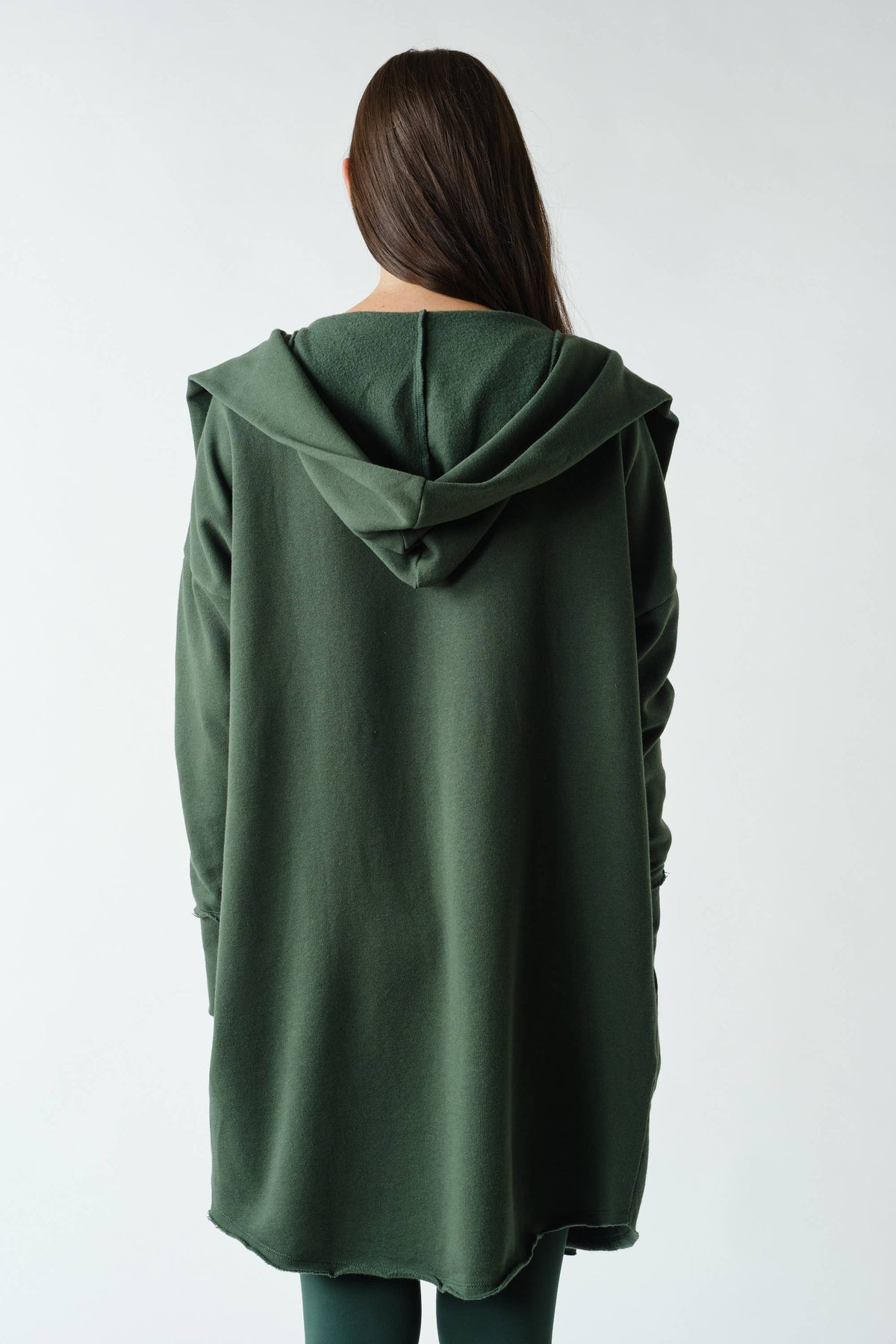 Open Front Longline Hoodie Cardigan