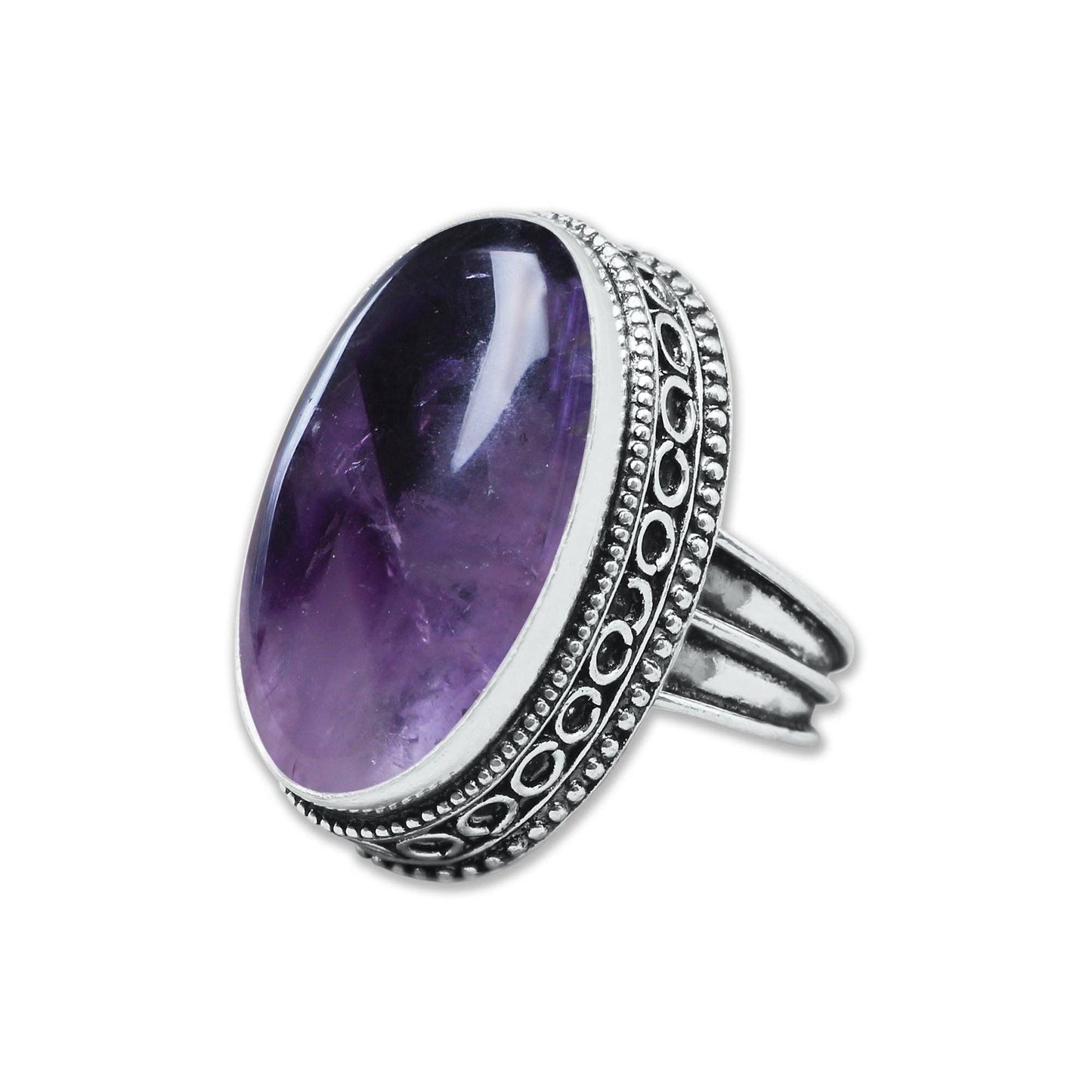 Artisanal Silver-Plated Statement Rings – Assorted Gemstones with Designer Bands (US Sizes 6–10, Non-Adjustable)