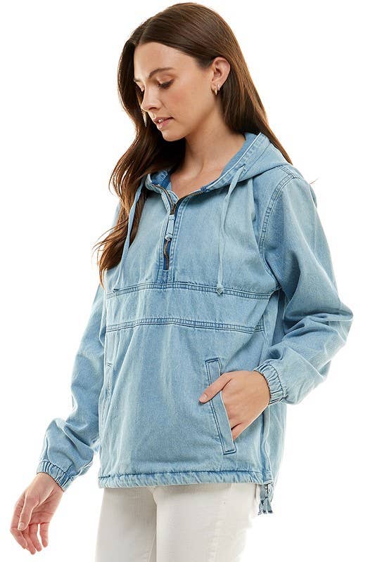 Women's Denim Jacket with Hoodies