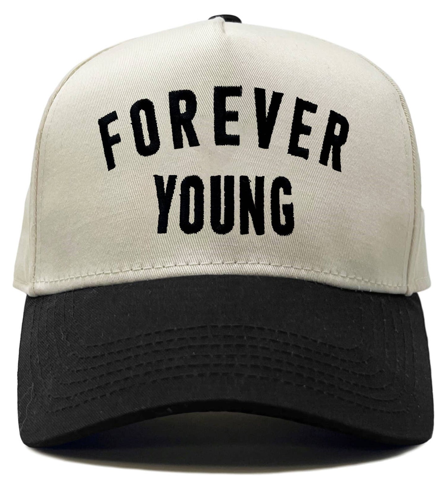 Two Tone Cap - Forever Young (Black/Beige)