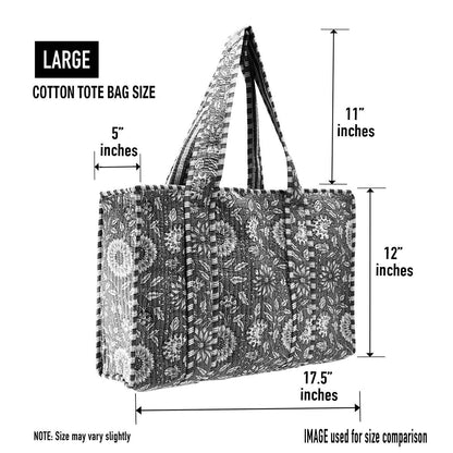 Cotton Fabric Patch Block Print Tote Bag- Small & Large
