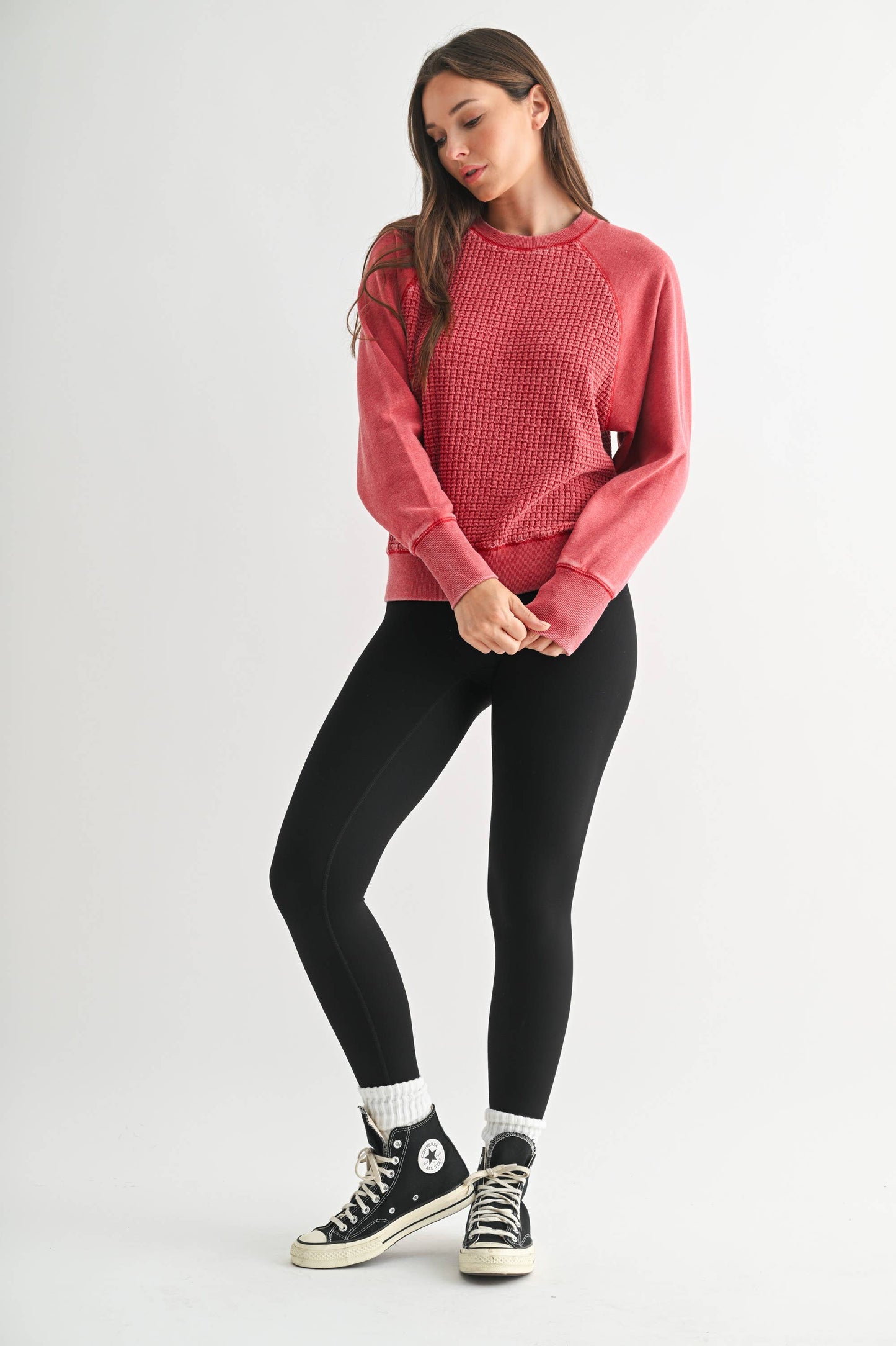 Cozy Waffle Knit Pullover