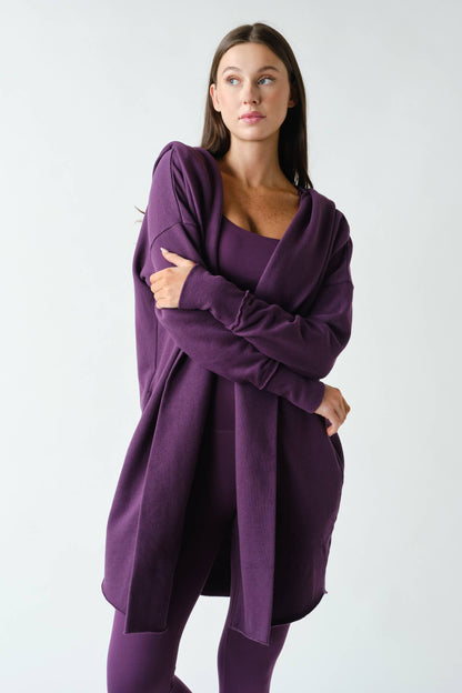 Open Front Longline Hoodie Cardigan