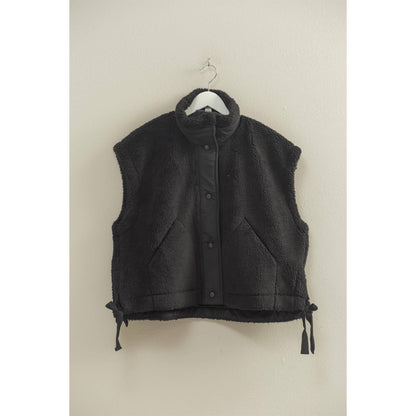 Cozy Mock Neck Sherpa Vest Jacket
