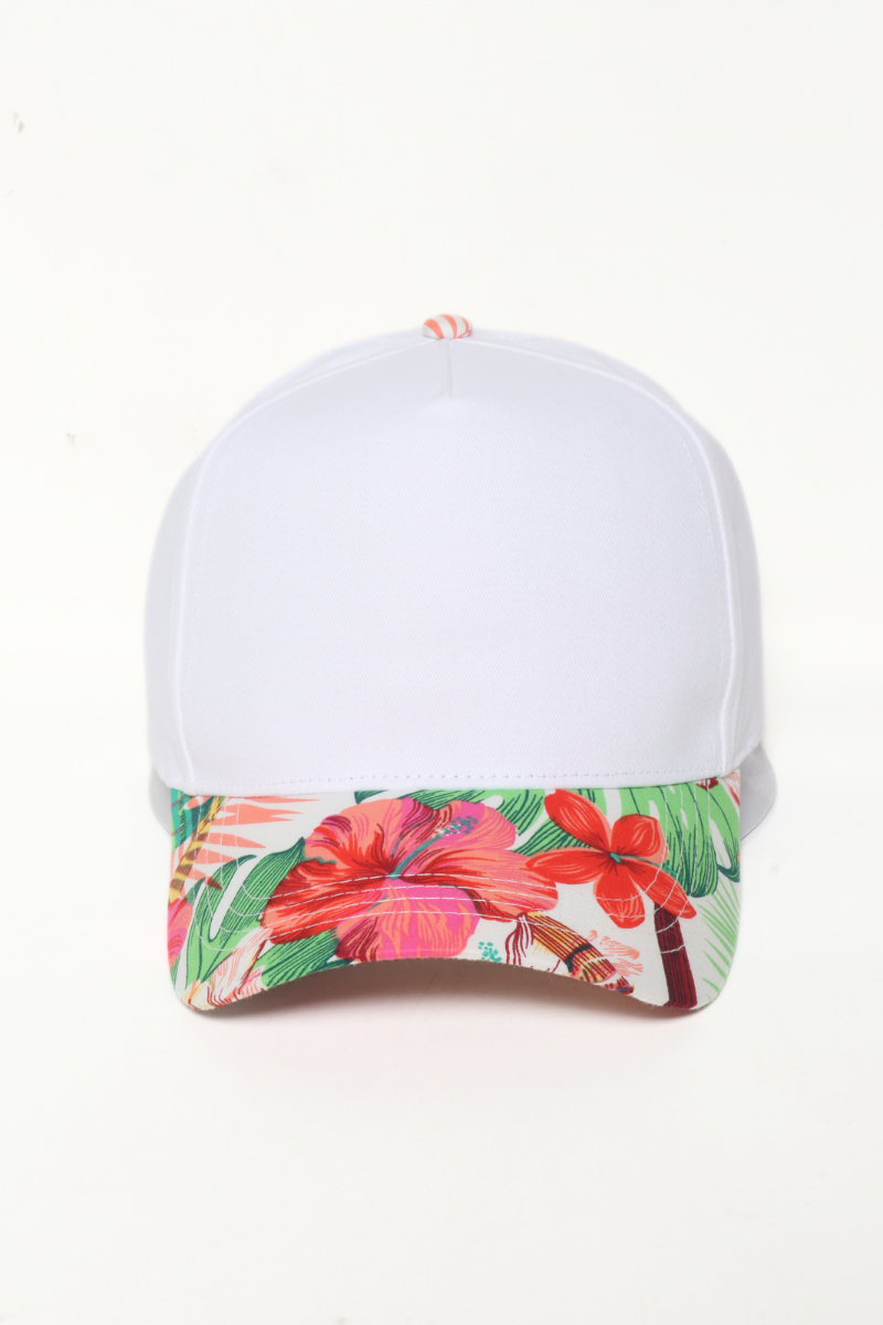 Tropical print visor in 5 Panels Two Tone Baseball Hat