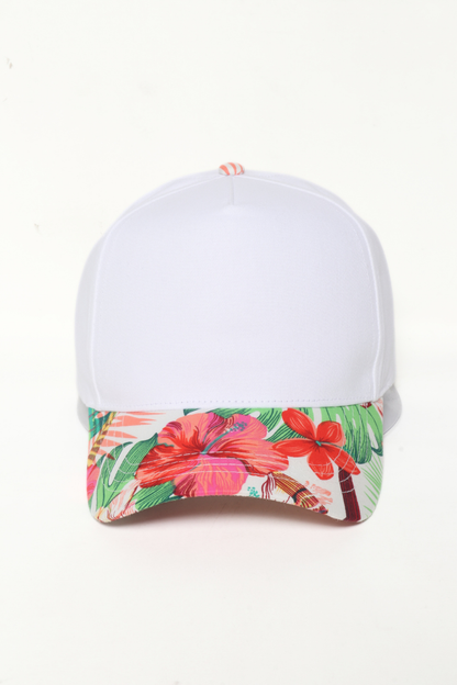 Tropical print visor in 5 Panels Two Tone Baseball Hat