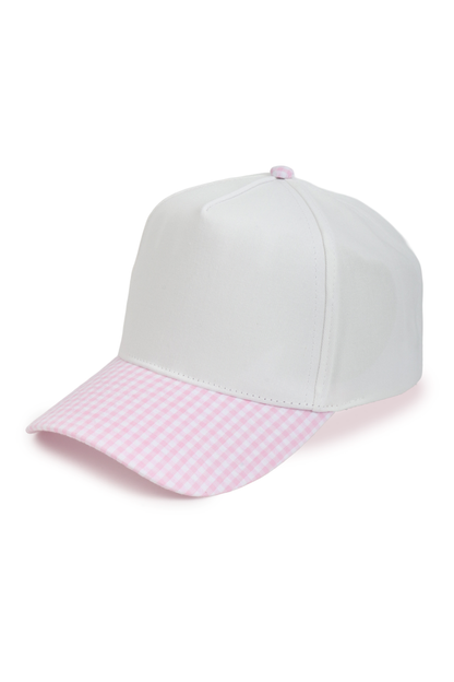 GINGHAM Print Brim Two Tone 5 Panel Cap