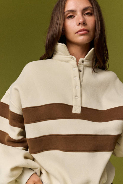 PT19959 Lottie Stripe Rugby Pullover