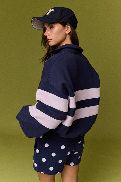PT19959 Lottie Stripe Rugby Pullover