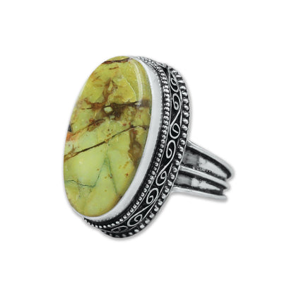 Artisanal Silver-Plated Statement Rings – Assorted Gemstones with Designer Bands (US Sizes 6–10, Non-Adjustable)