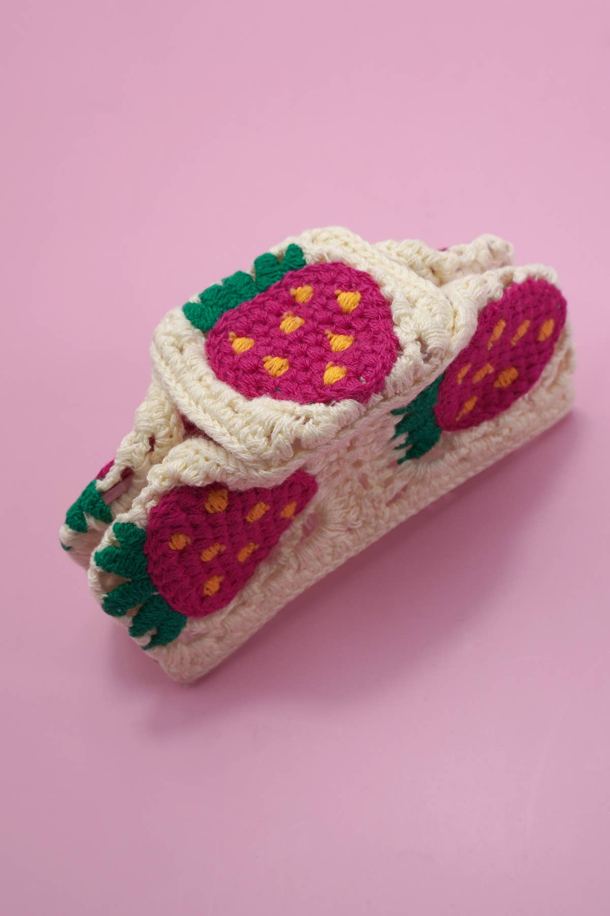 JUMBO HANDMADE CROCHET FLORAL HAIR CLAW CLIPS | 40H938