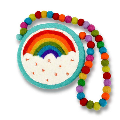Rainbow and Cloud Ball Handle Kids Bag