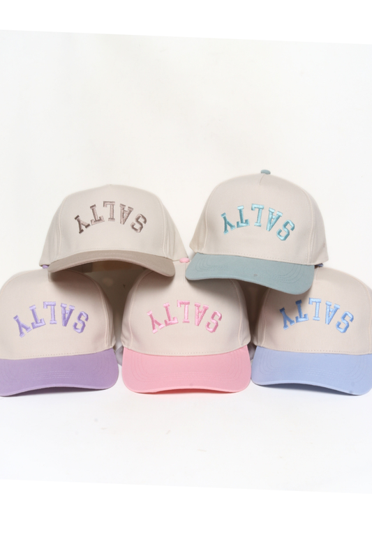 SALTY Upside Down Embroidery  Two Tone Baseball Caps