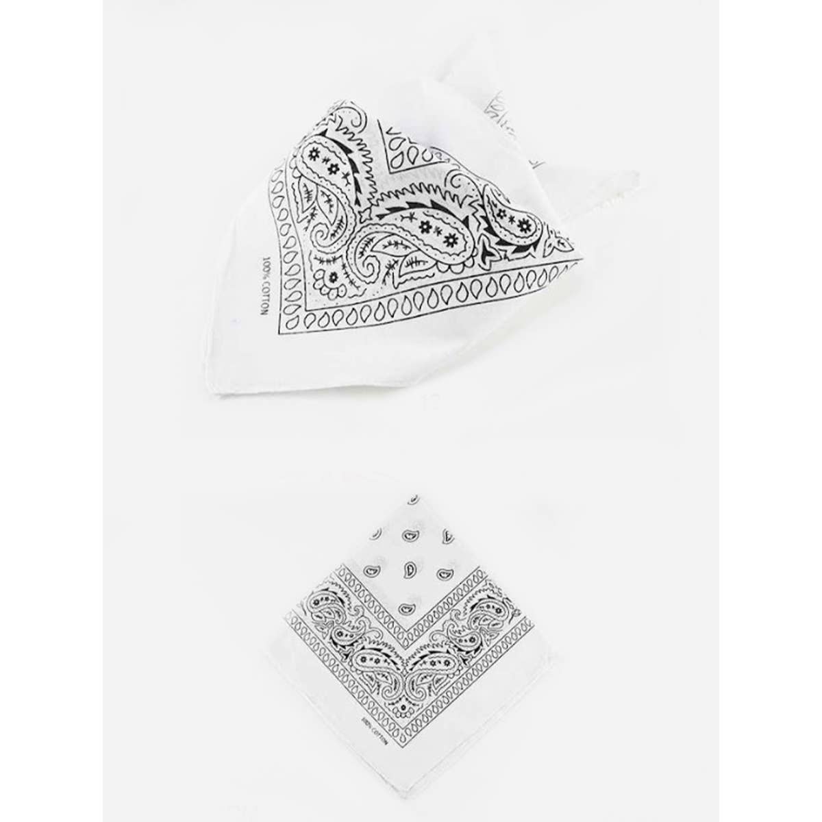 WHITE Pasley Pattern Bandanas