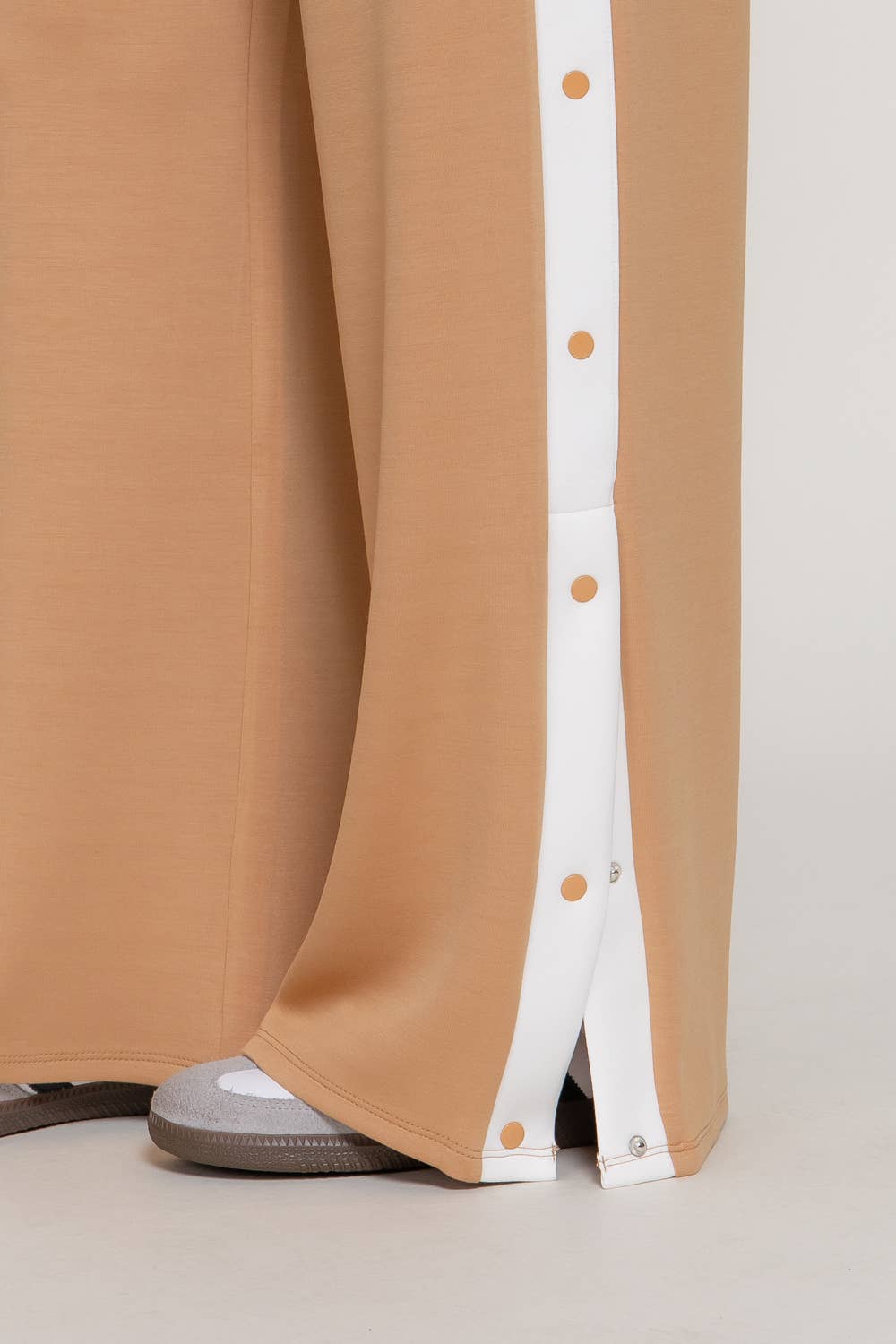Soft Modal Scuba Side Contrasting Panels Straight Pants