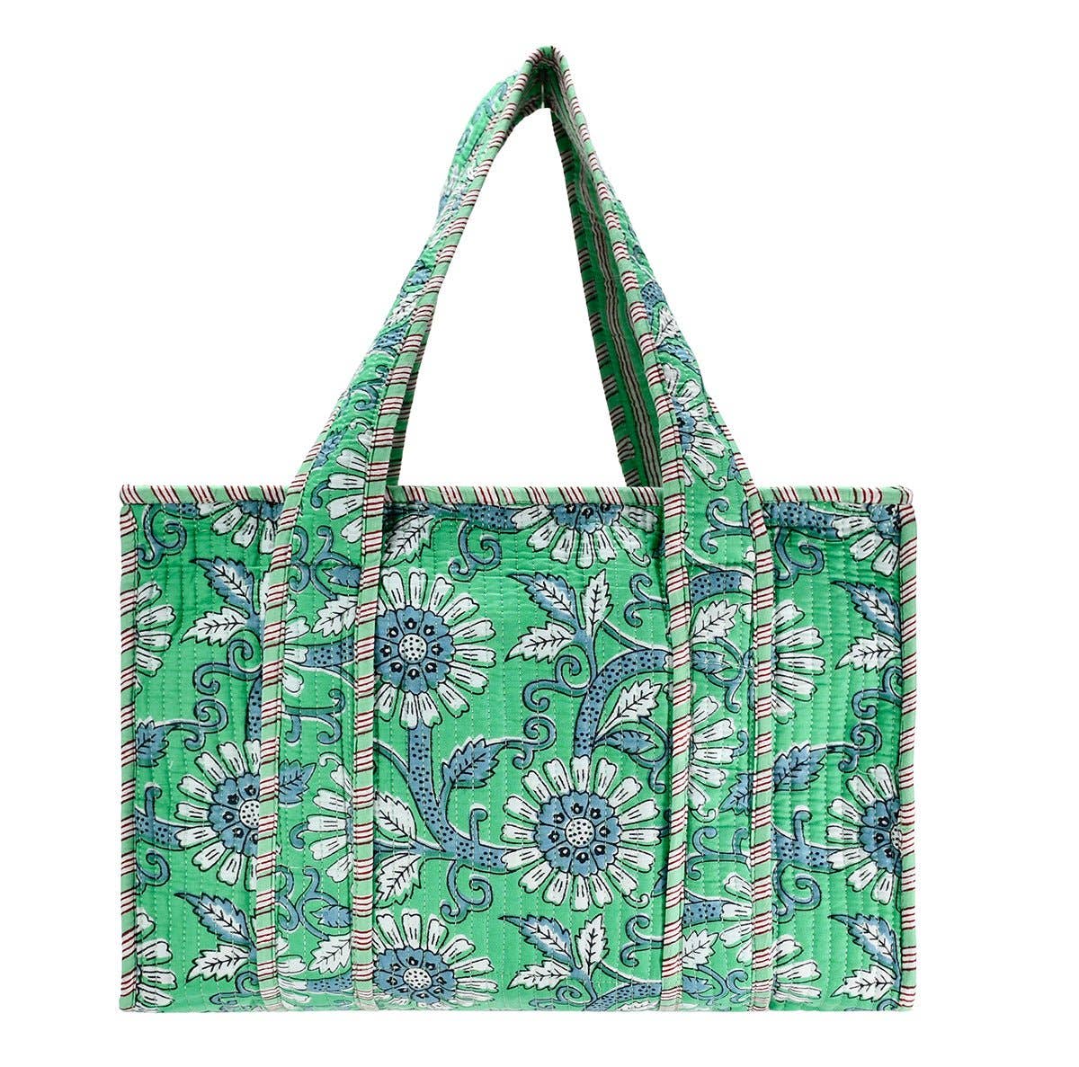Cotton Block Print Tote Bag- Large Size