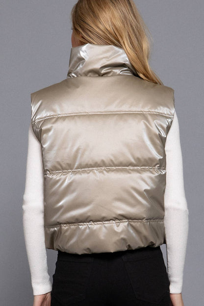 High Neck Zip Up Vest