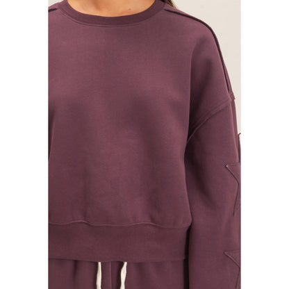 Star Patch Sleeve Sweatshirt