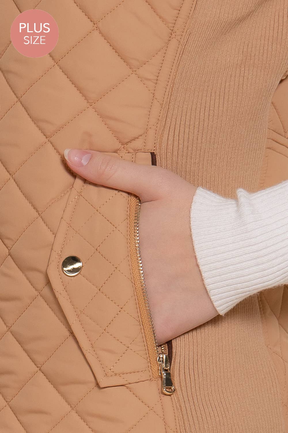 Suede Piping Quilted Padding Vest