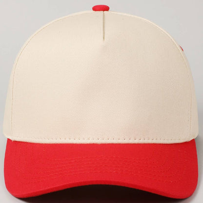 Kids Plain Two Tone Canvas Cotton Baseball Cap