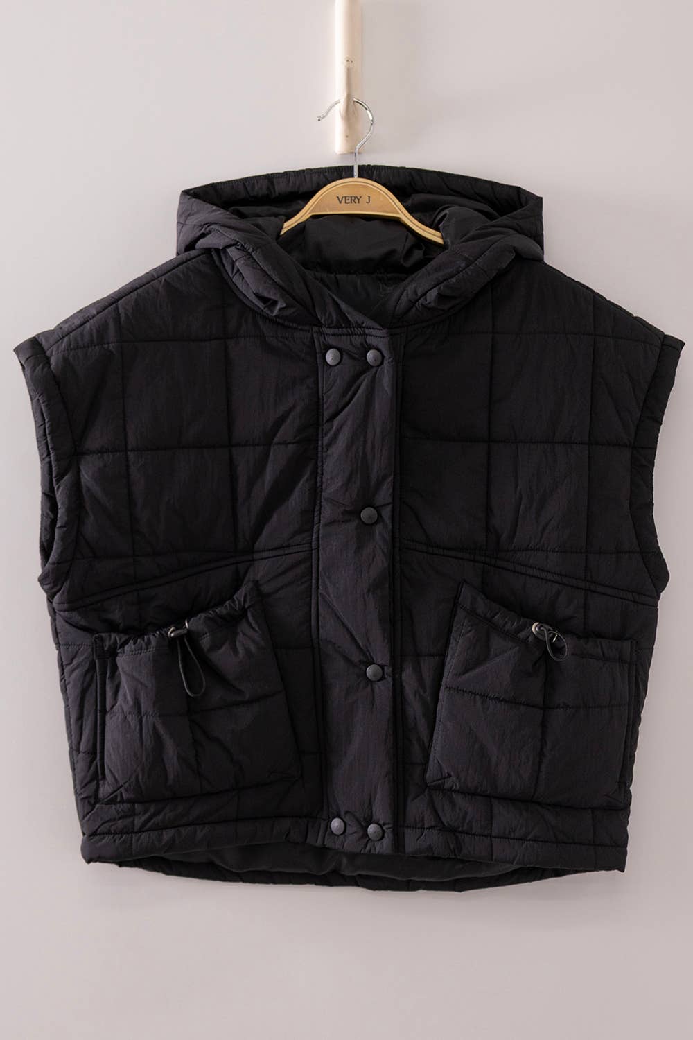 NJ90482-Quilted Hooded Puffer Vest