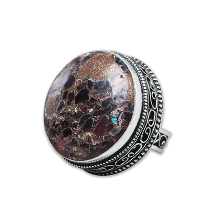 Artisanal Silver-Plated Statement Rings – Assorted Gemstones with Designer Bands (US Sizes 6–10, Non-Adjustable)