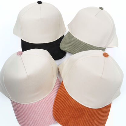 Corduroy Brim 5 Panel Baseball Cap