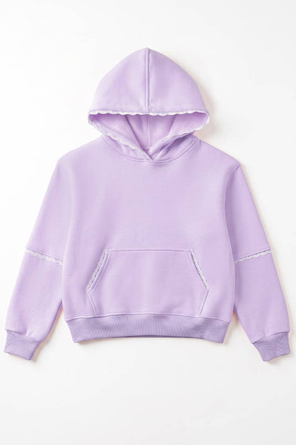 GKJ-Q27-38877B-LIL Girl's Pullover Hoodie w/ Crochet Trim