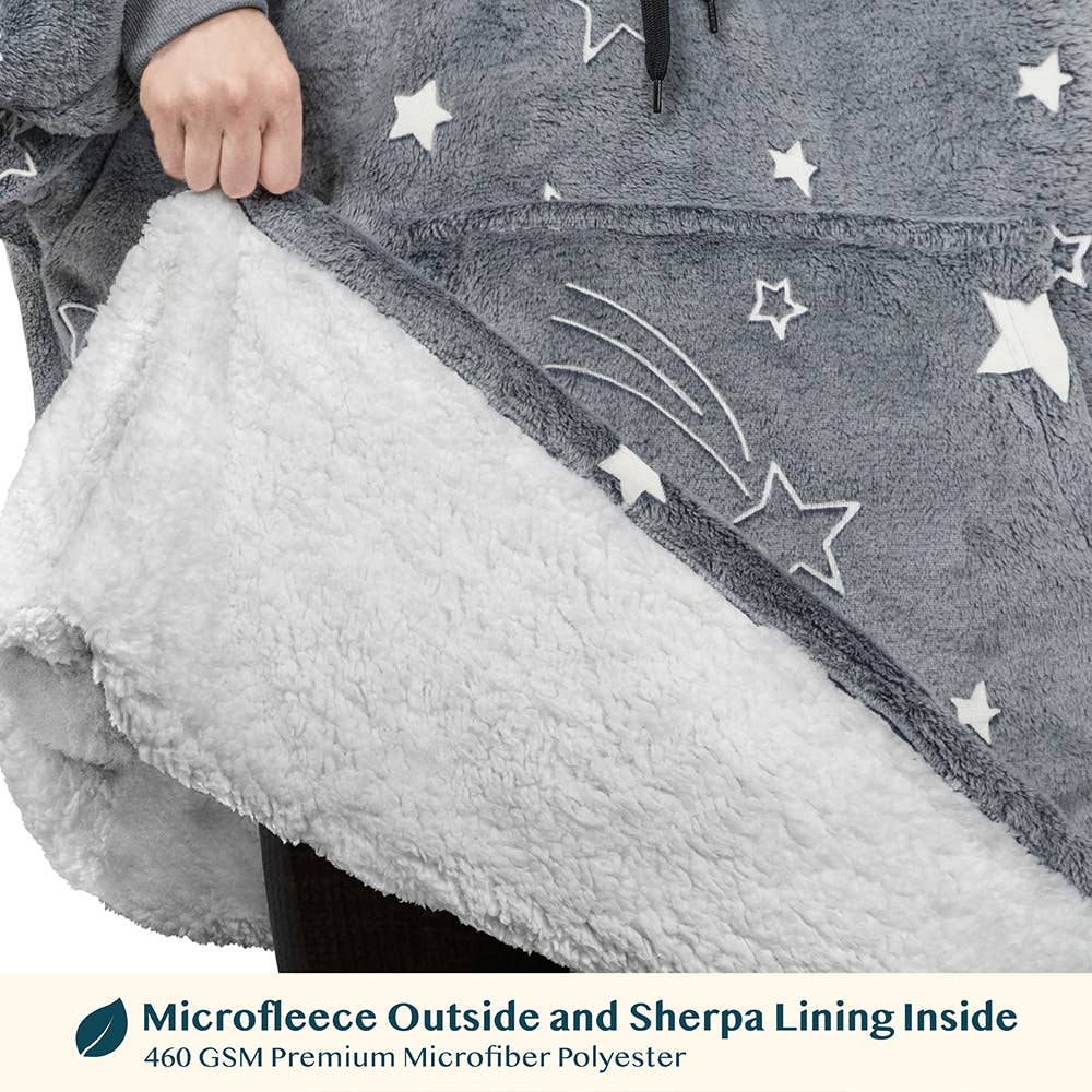 Kid's Chest Pocket Sherpa Hoodie Blanket - Kangaroo Pocket