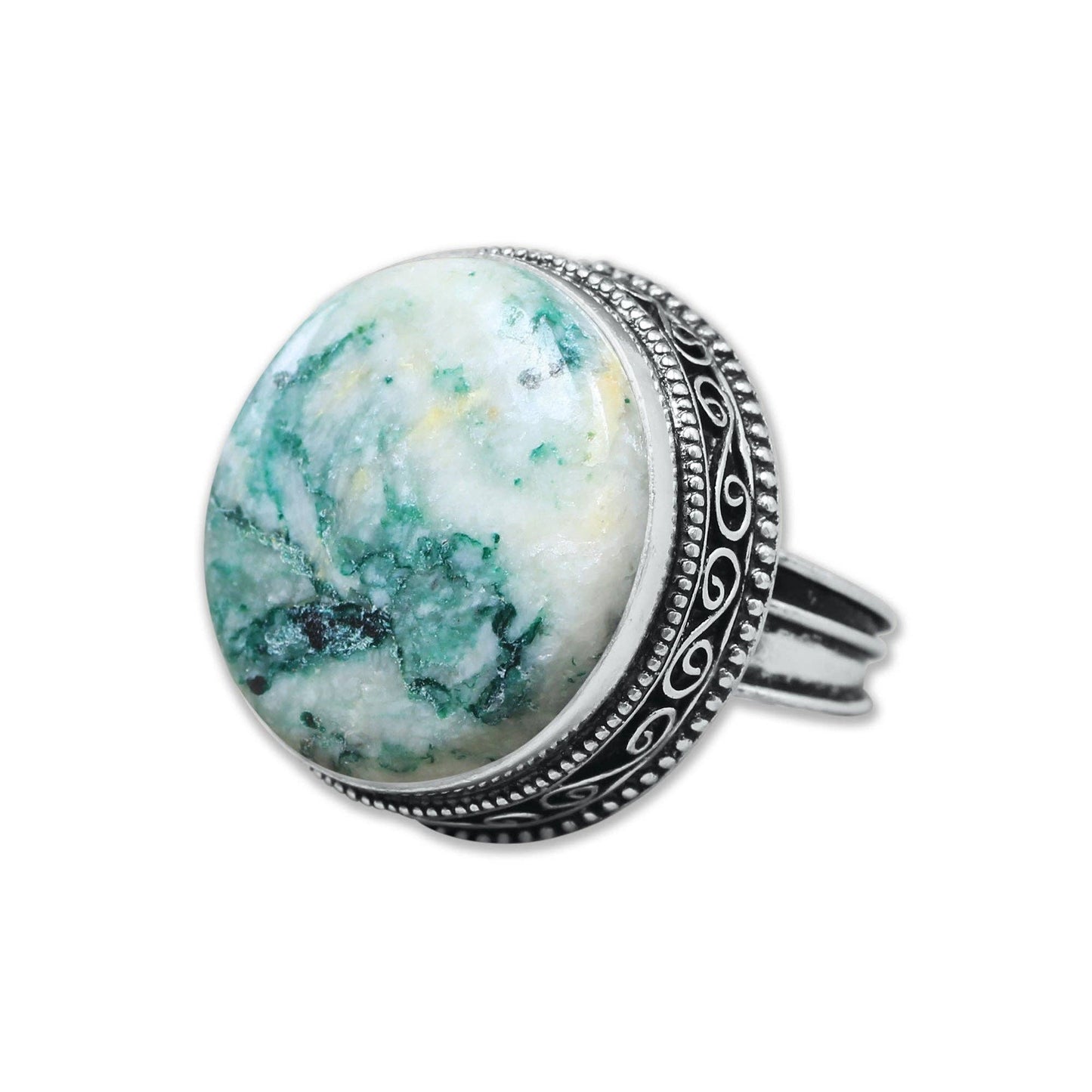 Artisanal Silver-Plated Statement Rings – Assorted Gemstones with Designer Bands (US Sizes 6–10, Non-Adjustable)