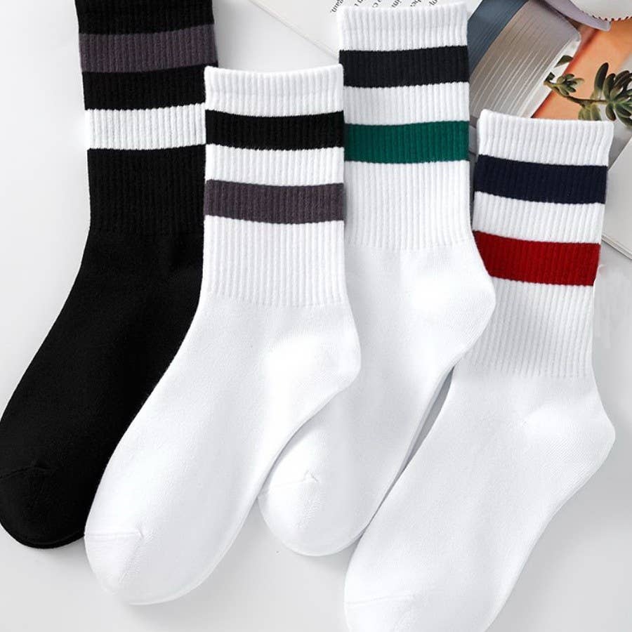 WOMAN STRIPE HALF CREW THROWBACK COTTON SOCKS | 40S02075