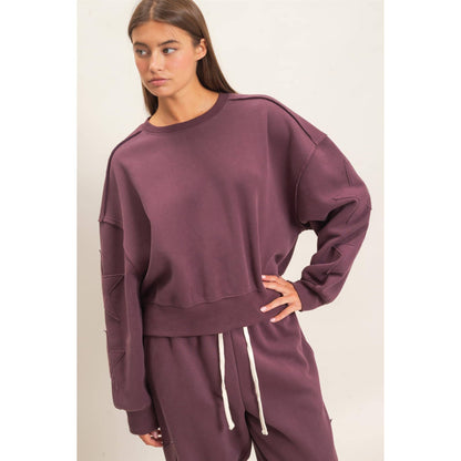Star Patch Sleeve Sweatshirt