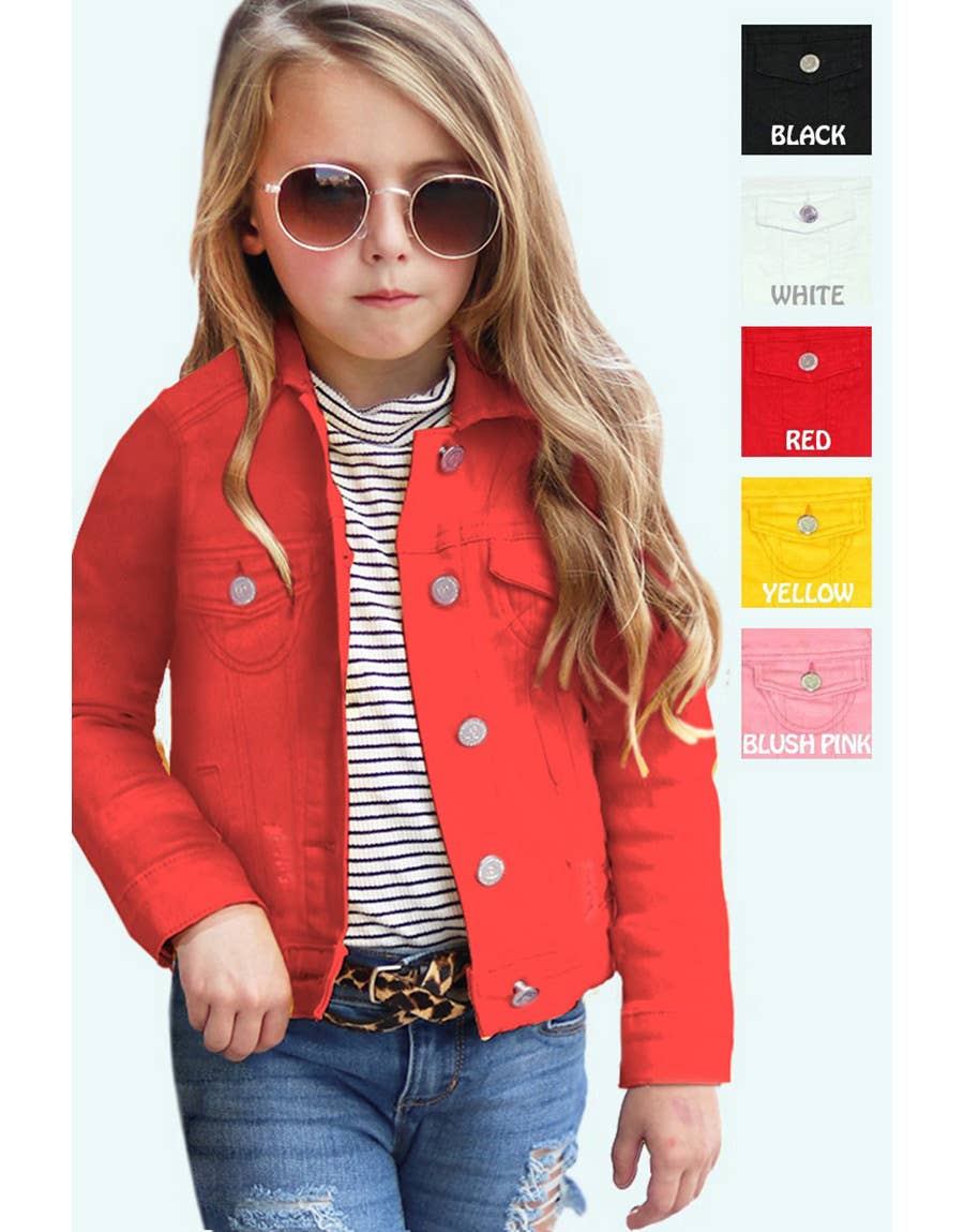 GDJ-18-9625A Girl's Basic Wash Bulk Denim Jacket