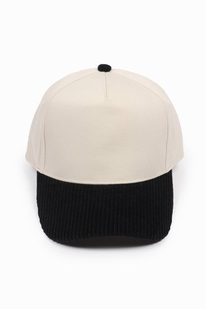 Corduroy Brim 5 Panel Baseball Cap