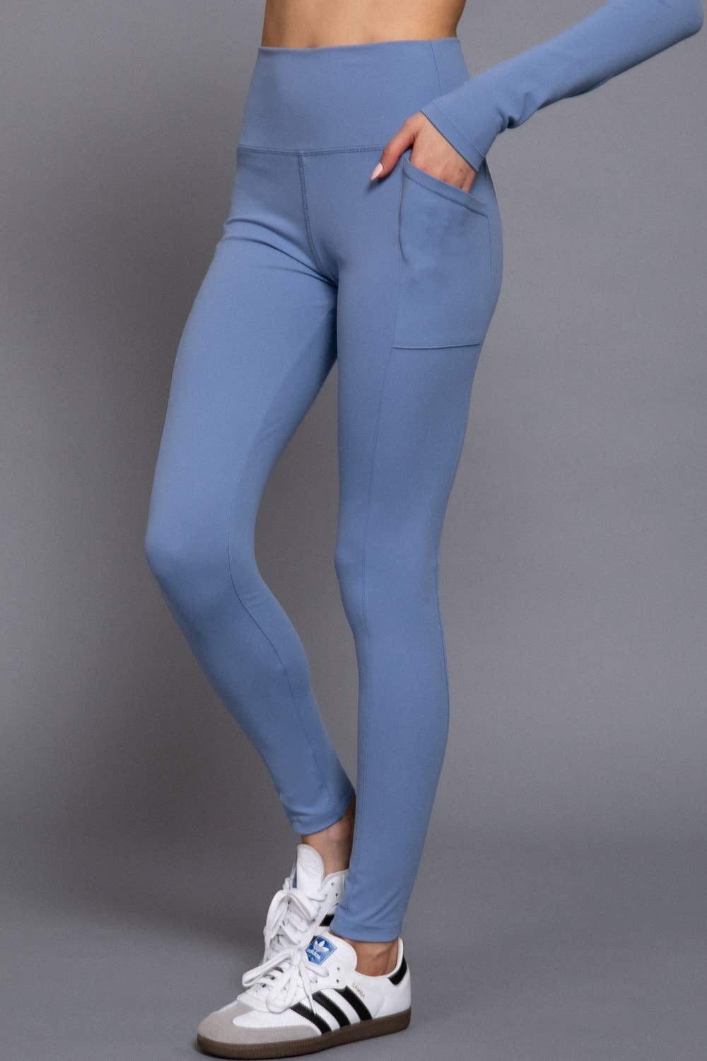 Waist Band Workout Leggings with Pocket