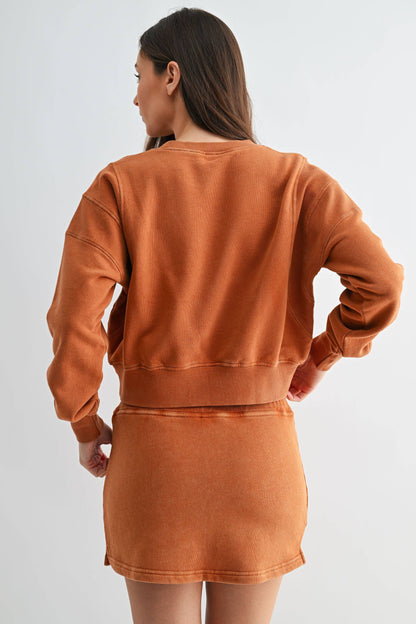 Mineral Wash Luxe Cropped Sweatshirt