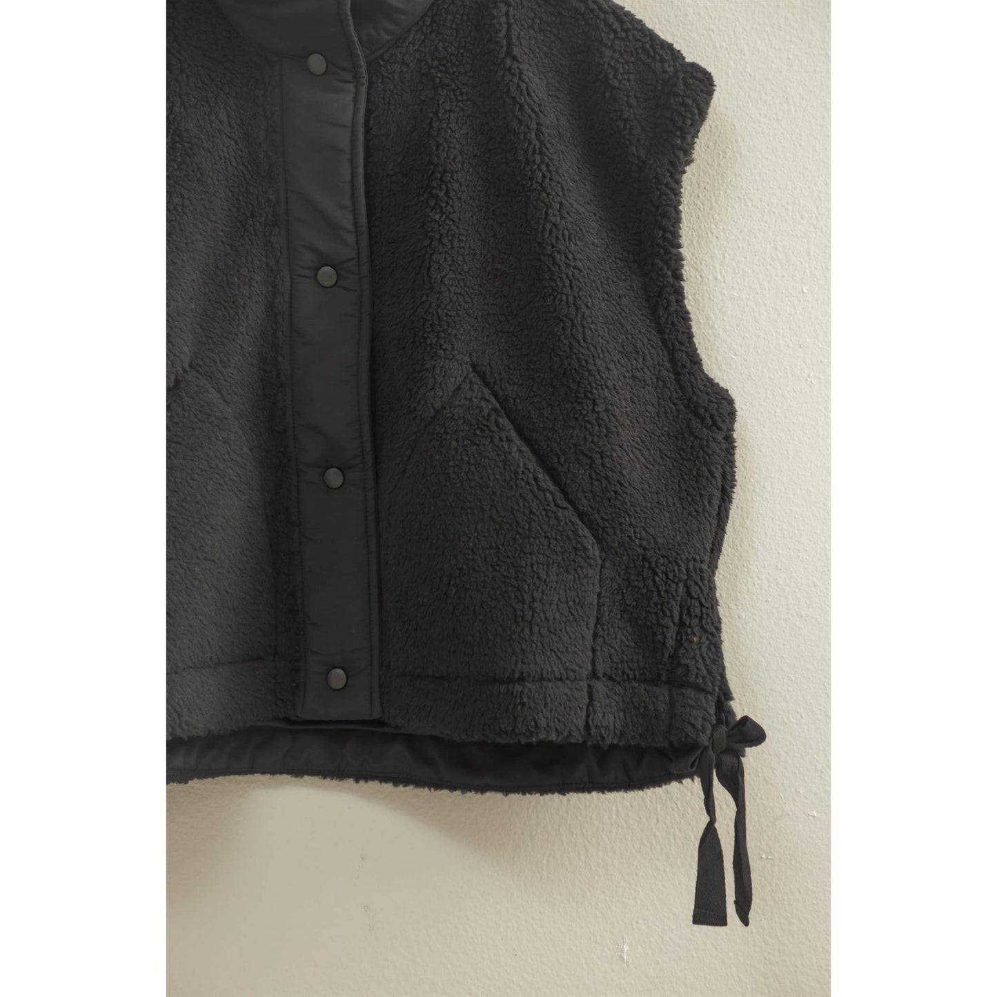 Cozy Mock Neck Sherpa Vest Jacket