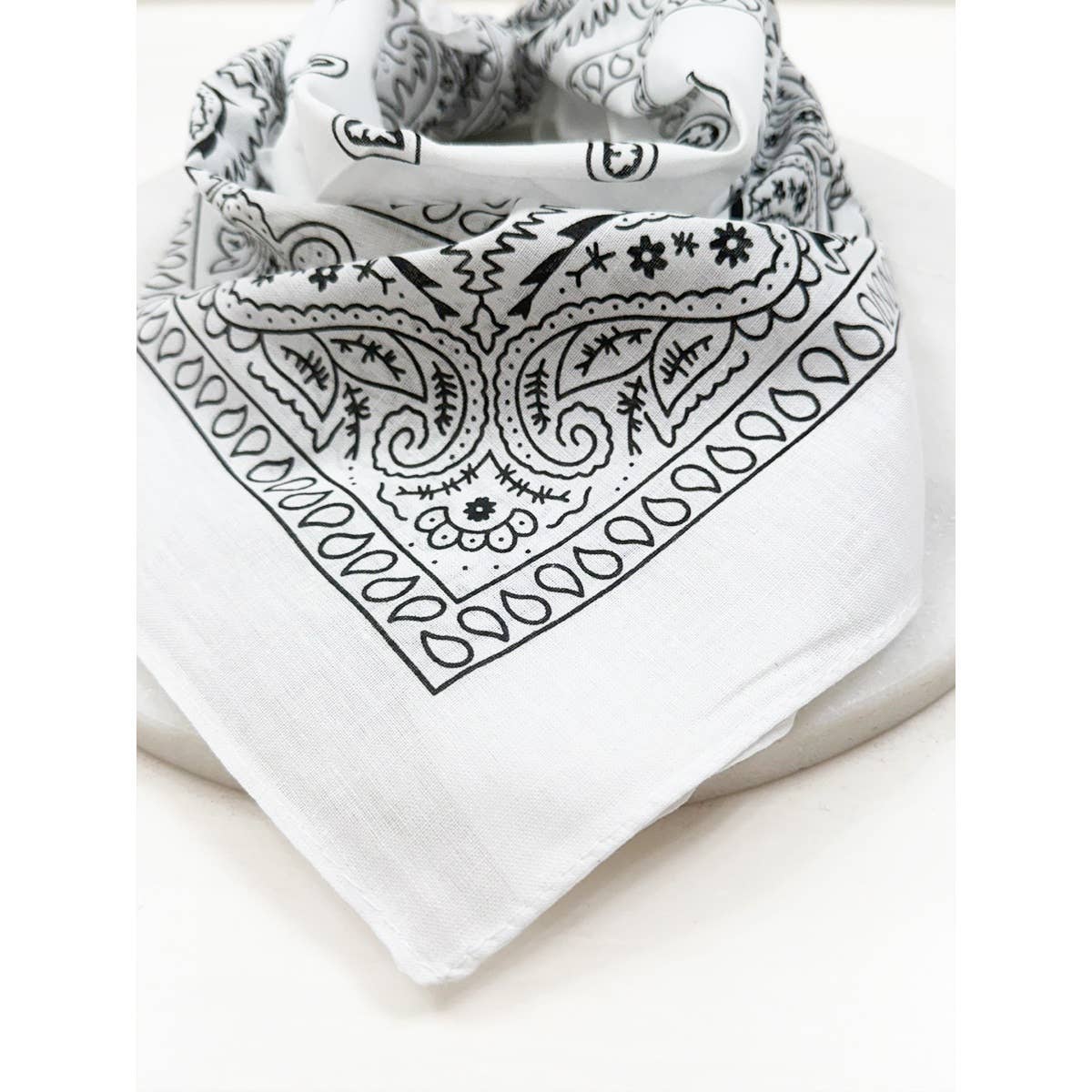 WHITE Pasley Pattern Bandanas