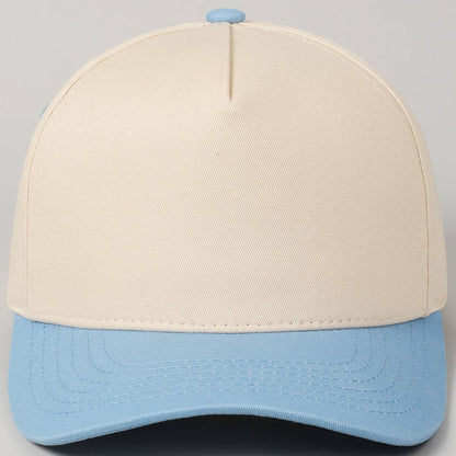 Kids Plain Two Tone Canvas Cotton Baseball Cap